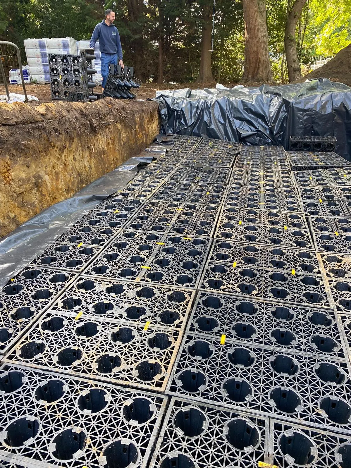 Attenuation crates being installed for surface-water management