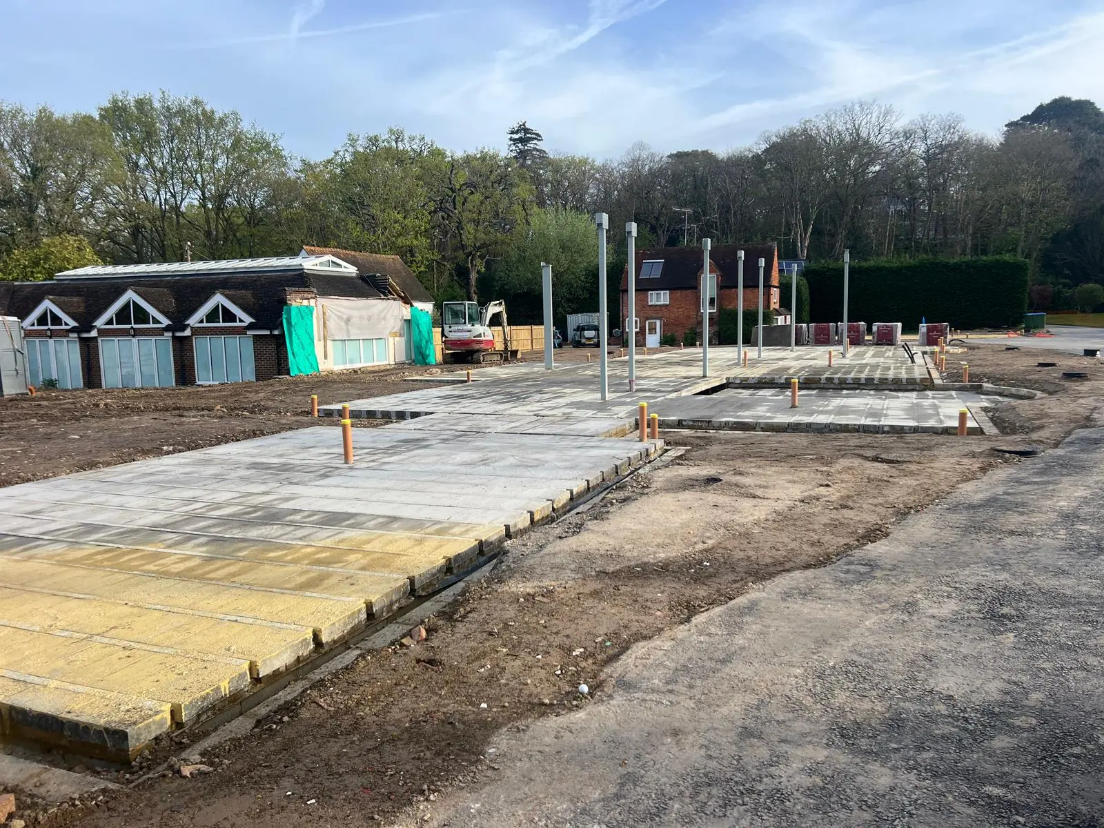 Prepared ground beams and slab areas on an LG Groundworks project